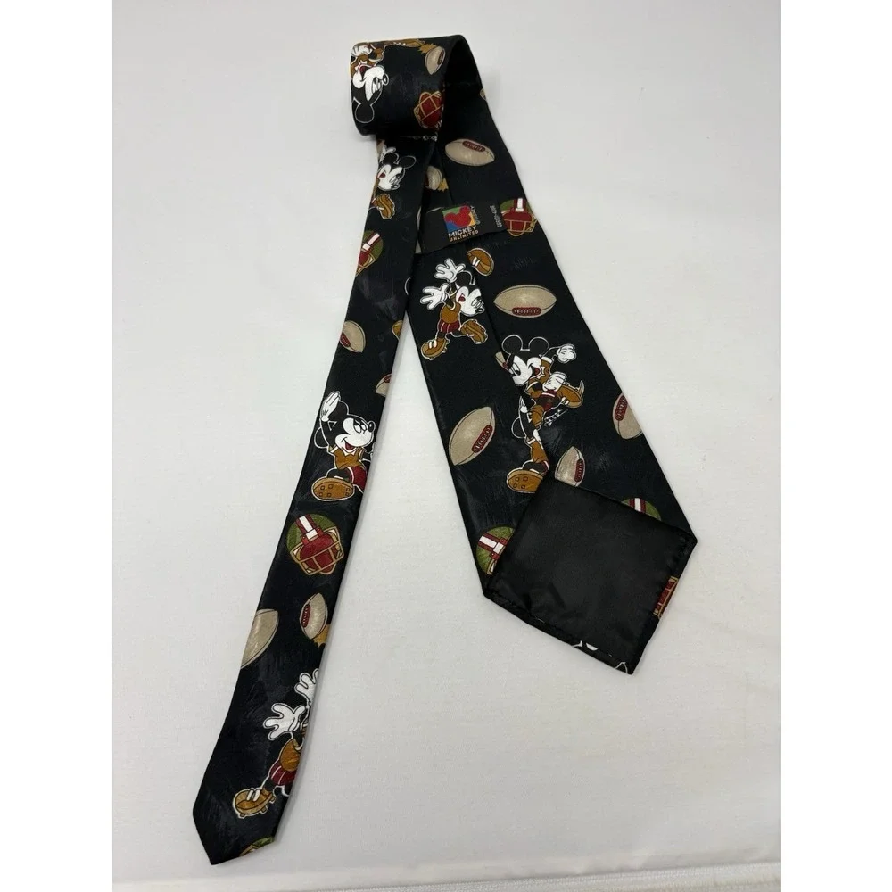 Vintage Mickey Mouse 1990's Unlimited Football Necktie Disney Fall Classic Tie